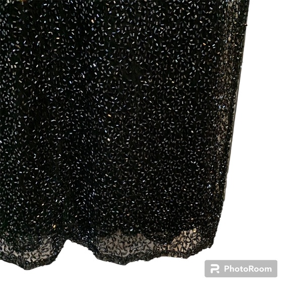 Vintage stunning Brilliante by JA SzSn black beaded full length gown - Picture 8 of 14